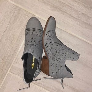 Laser cut ankle booties